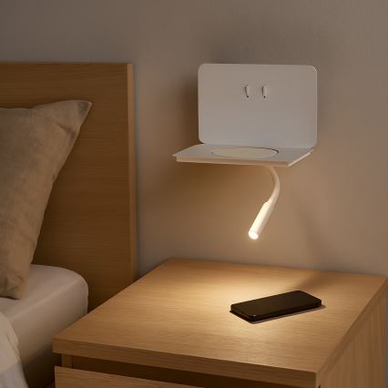 ONLI - WIK Flexible LED Lamp with Shelf LED/6.5W/230V + LED/3W White
