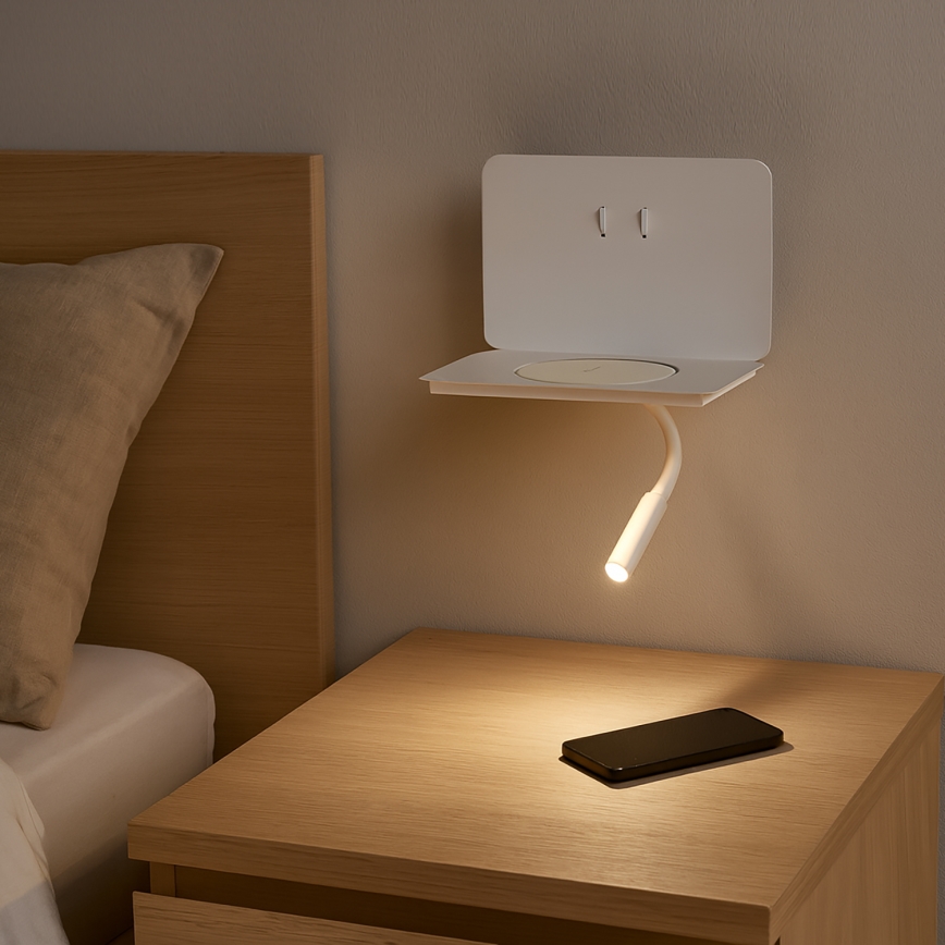 ONLI - WIK Flexible LED Lamp with Shelf LED/6.5W/230V + LED/3W White