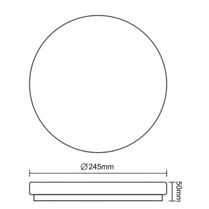 OPAL LED Bathroom Ceiling Light, 12W/230V, Ø 24.5 cm, IP44, White