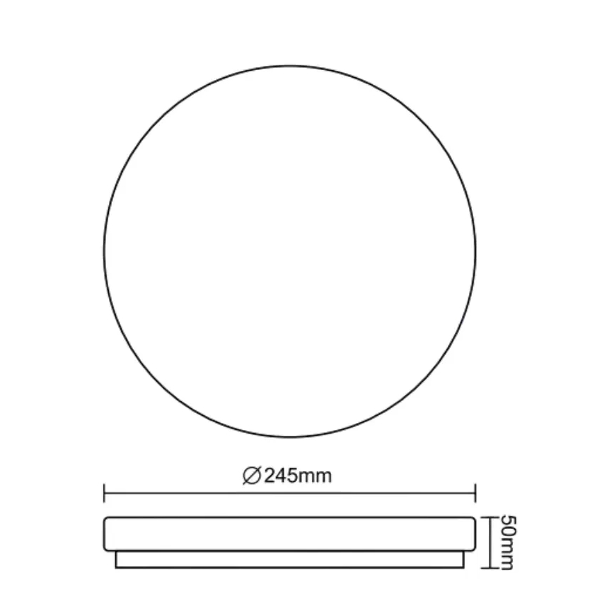 OPAL LED Bathroom Ceiling Light, 12W/230V, Ø 24.5 cm, IP44, White