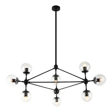 Open Design OR80094 - Rod-mounted chandelier BAO 10xE27/8W/230V Ø 90 cm black