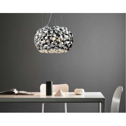 Open Design OR80162 - CARERA Cable Pendant Light 6×G9/7W/230V, Ø 55 cm, Polished Chrome