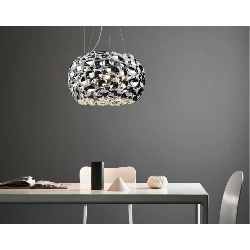 Open Design OR80162 - CARERA Cable Pendant Light 6×G9/7W/230V, Ø 55 cm, Polished Chrome