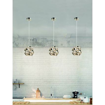 Open Design OR80179 - CARERA cable-hung pendant lamp 1x G9/7W/230V Ø 15 cm polished chrome
