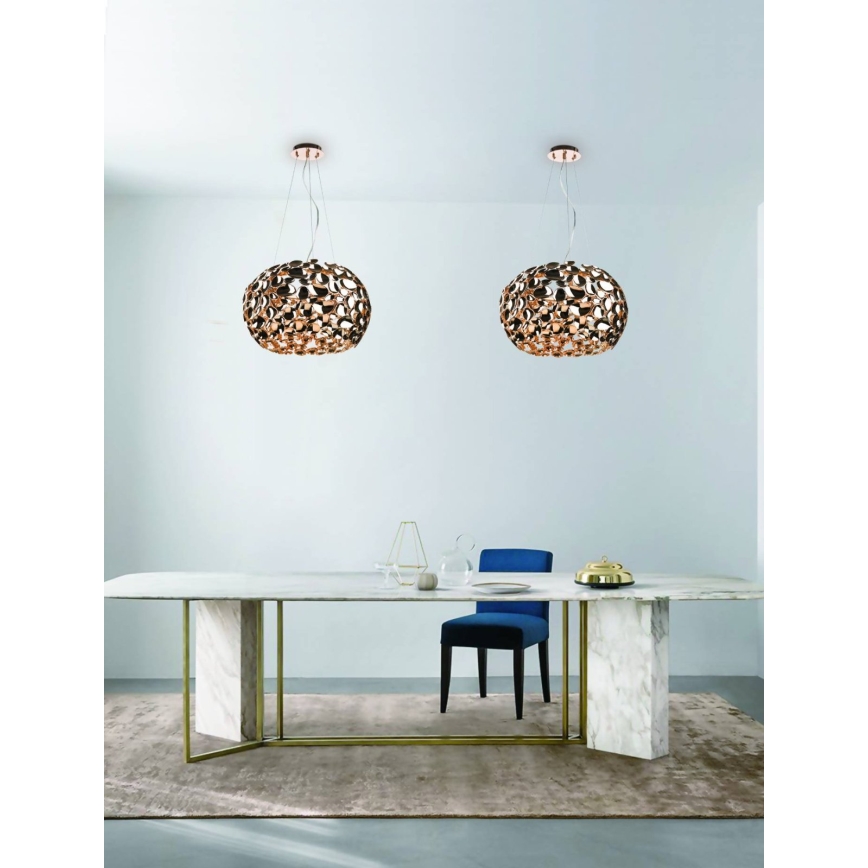 Open Design OR80186 - Cable-suspended chandelier CARERA 6xG9/7W/230V diam. 55 cm rose gold