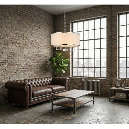 Open Design OR80209 - CASA chain-hung chandelier 3xE14/12W/230V cream/polished chrome