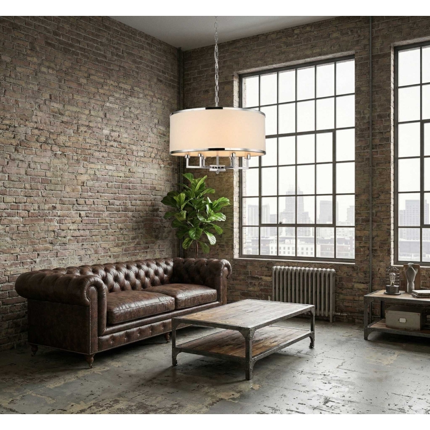 Open Design OR80209 - CASA chain-hung chandelier 3xE14/12W/230V cream/polished chrome