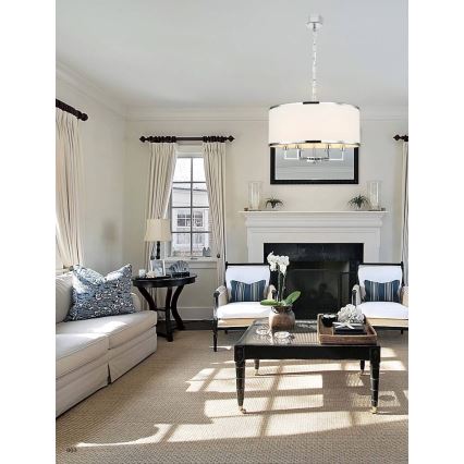 Open Design OR80216 - CASA Chain Chandelier 6xE14/15W/230V Cream/Polished Chrome