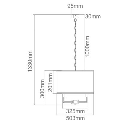 Open Design OR80230 - CASA Chain-Hung Chandelier 6xE14/15W/230V, Cream/Brass