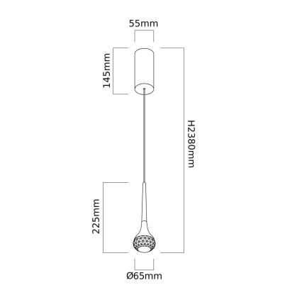 Open Design OR80315 - CRIMA LED Cable-Suspended Pendant Light LED/7W/230V, Rose Gold