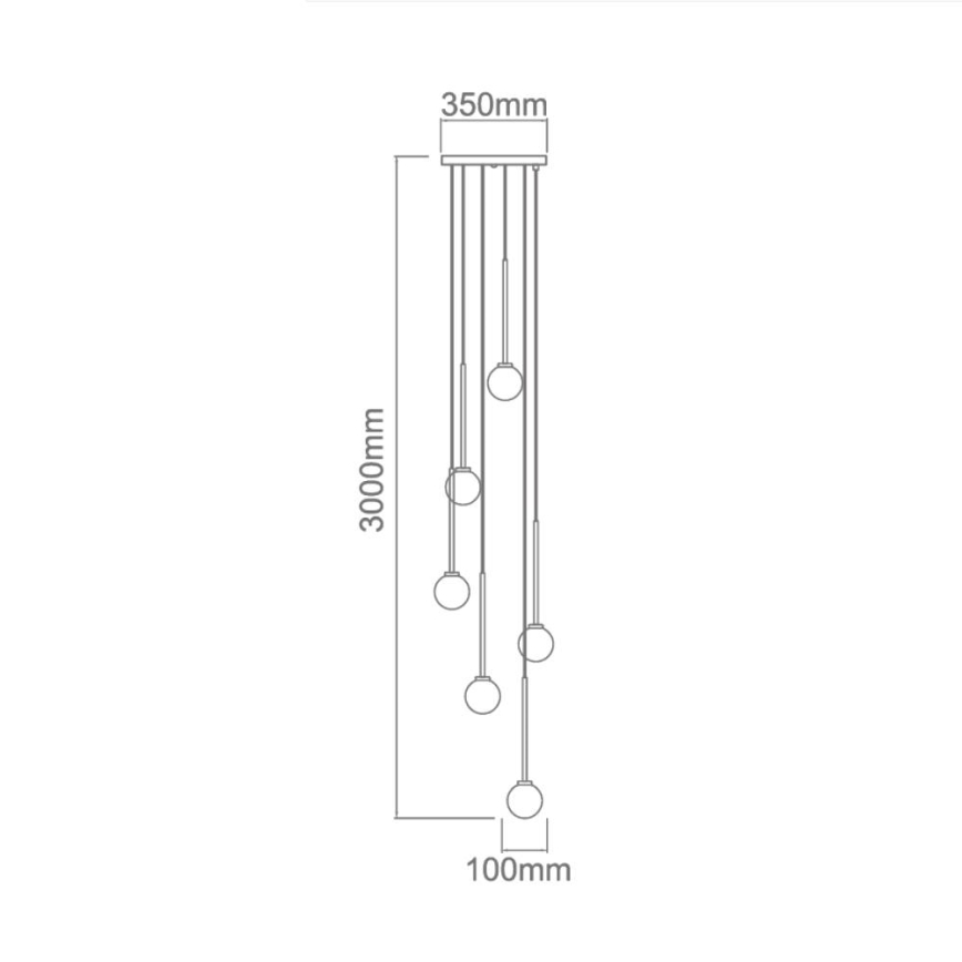 Open Design OR80636 - OTA Cable Pendant Chandelier, 6× G9 (8W), 230V, Black