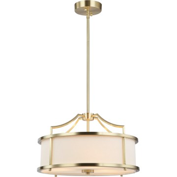 Open Design OR80889 - STANZA Rod Pendant Light, 3×E27 (max. 15W per bulb), 230V, Ø 42 cm, Brass/White