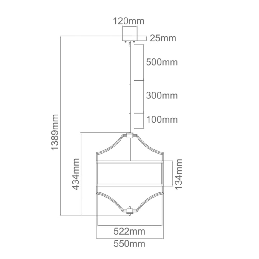 Open Design OR80933 - STESSO rod-mounted chandelier 4xE27/15W/230V Ø 55 cm brass/white