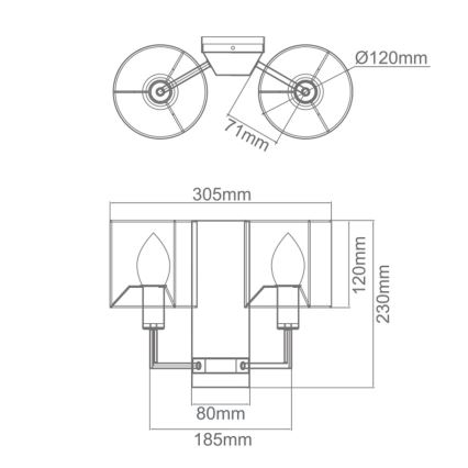 Open Design OR81497 - CASA Wall Light 2xE14/12W/230V, Glossy Chrome/Cream
