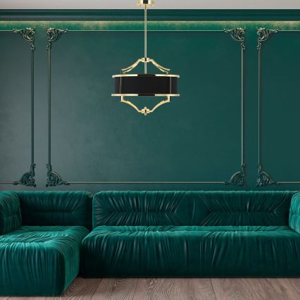 Open Design OR84153 - STESSO Rod Chandelier 4xE27/15W/230V Ø 42 cm Gold/Black