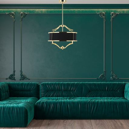 Open Design OR84160 - STESSO rod chandelier 4xE27/15W/230V Ø 55 cm gold/black