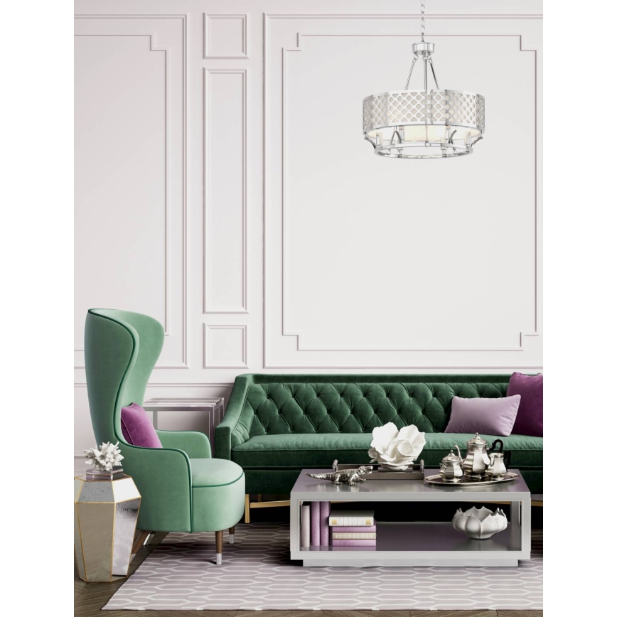 Open Design OR84375 - Chain-hung chandelier VERNO 6xE14/12W/230V Ø 55 cm polished chrome