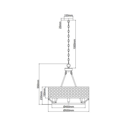 Open Design OR84375 - Chain-hung chandelier VERNO 6xE14/12W/230V Ø 55 cm polished chrome