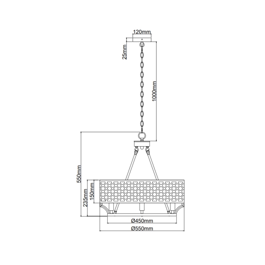 Open Design OR84375 - Chain-hung chandelier VERNO 6xE14/12W/230V Ø 55 cm polished chrome