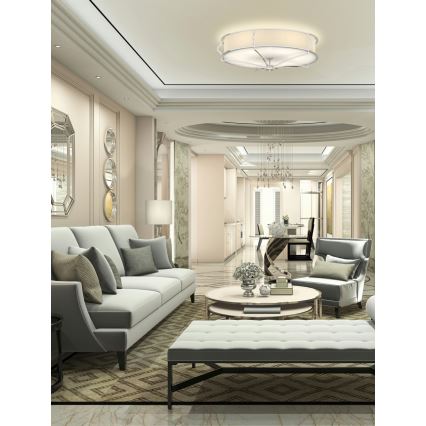 Open Design OR84429 - Ceiling light STESSO 6xE27/12W/230V diameter 85 cm polished chrome/white
