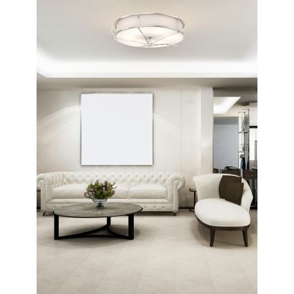 Open Design OR84429 - Ceiling light STESSO 6xE27/12W/230V diameter 85 cm polished chrome/white