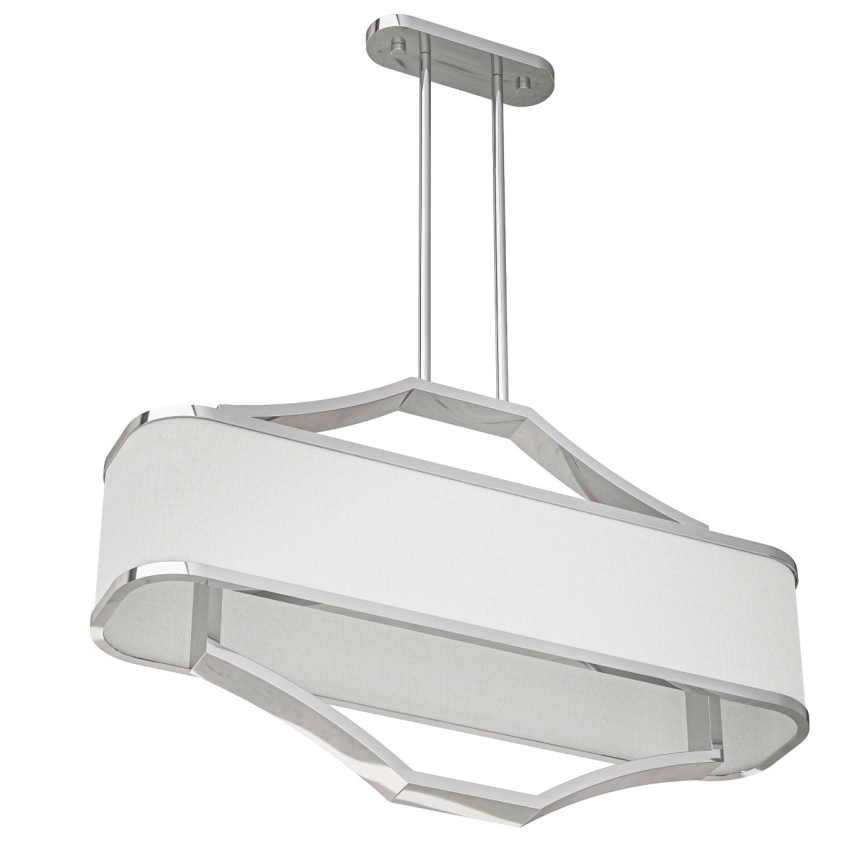 Open Design OR84849 - GERDO OVALE 6x E14/12W/230V Rod Chandelier, Glossy Chrome/White