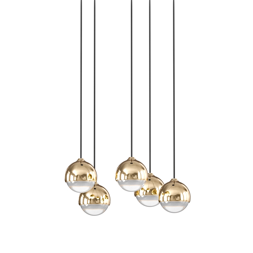 Open Design OR85518 - BOLICINA LED cable pendant 5xLED/5W/230V gold/black