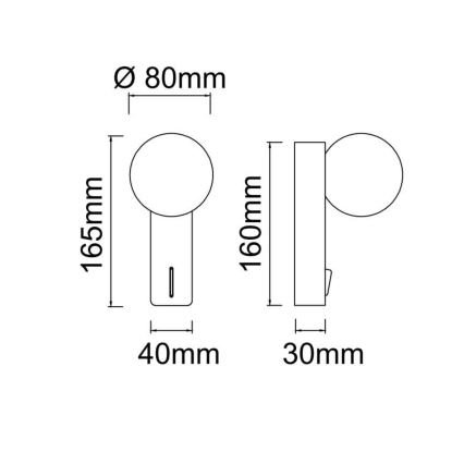 Open Design OR85556 - BOLETTA Bathroom Wall Light 1xG9/8W/230V IP44 Black
