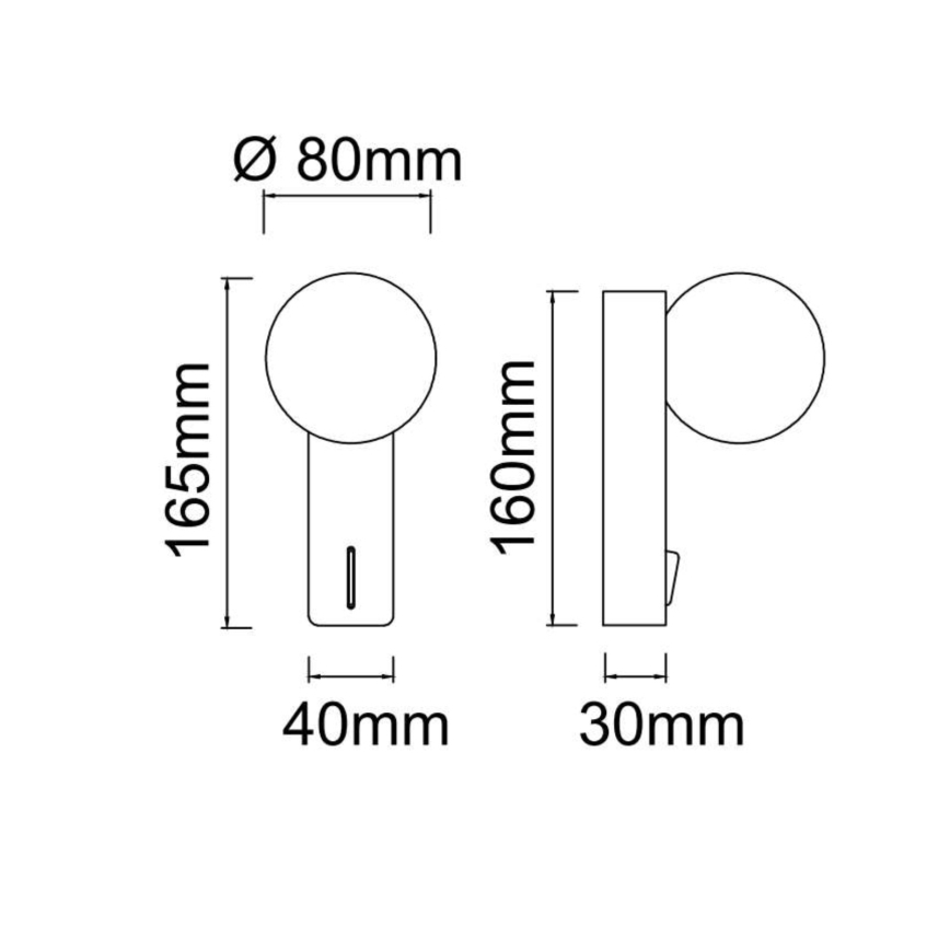 Open Design OR85570 - BOLETTA Wall Light 1x G9/8W/230V Black