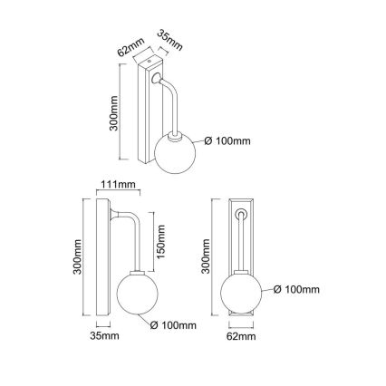Open Design OR85600 - ERO Bathroom Wall Light 1x G9/9W/230V IP44 Brass