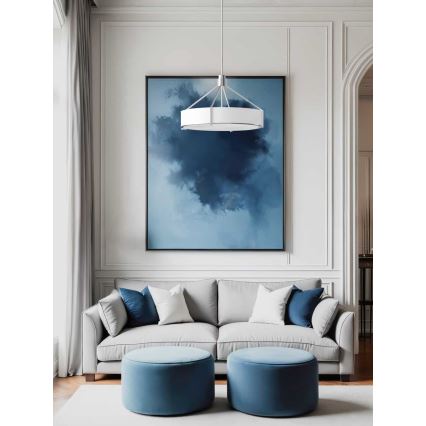 Open Design OR85624 - DORETTO rod-mounted chandelier 4xE27/15W/230V Ø 50 cm matte chrome/white