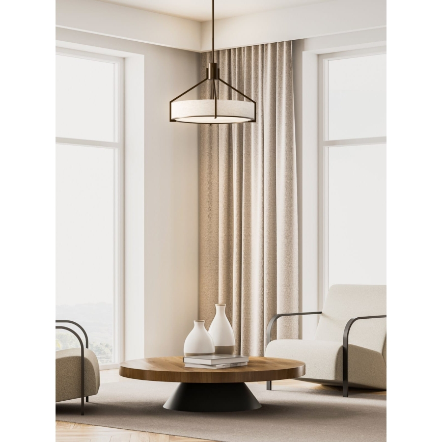 Open Design OR85648 - DORETTO rod pendant light 4xE27/15W/230V Ø 50 cm brown/beige