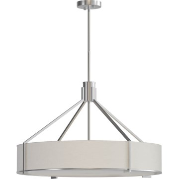 Open Design OR85655 - DORETTO Rod Pendant Light 6xE27/15W/230V, Ø 70 cm, Matte Chrome/White