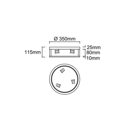 Open Design OR85778 - SANDRO ceiling light 3xE14/12W/230V Ø 35 cm brass