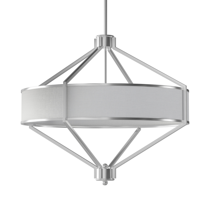 Open Design OR85822 - ZUNDO Rod-Mounted Chandelier 4xE27/15W/230V Matte Chrome/White