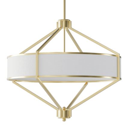 Open Design OR85839 - ZUNDO rod-mounted chandelier 4xE27/15W/230V brass/white