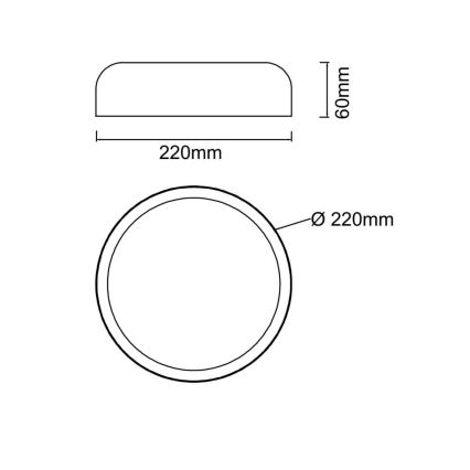 Open Design OR85914 - CEDRONE LED Ceiling Light, 14W, 230V, selectable 3000/4500/6500K, Ø 22 cm, White