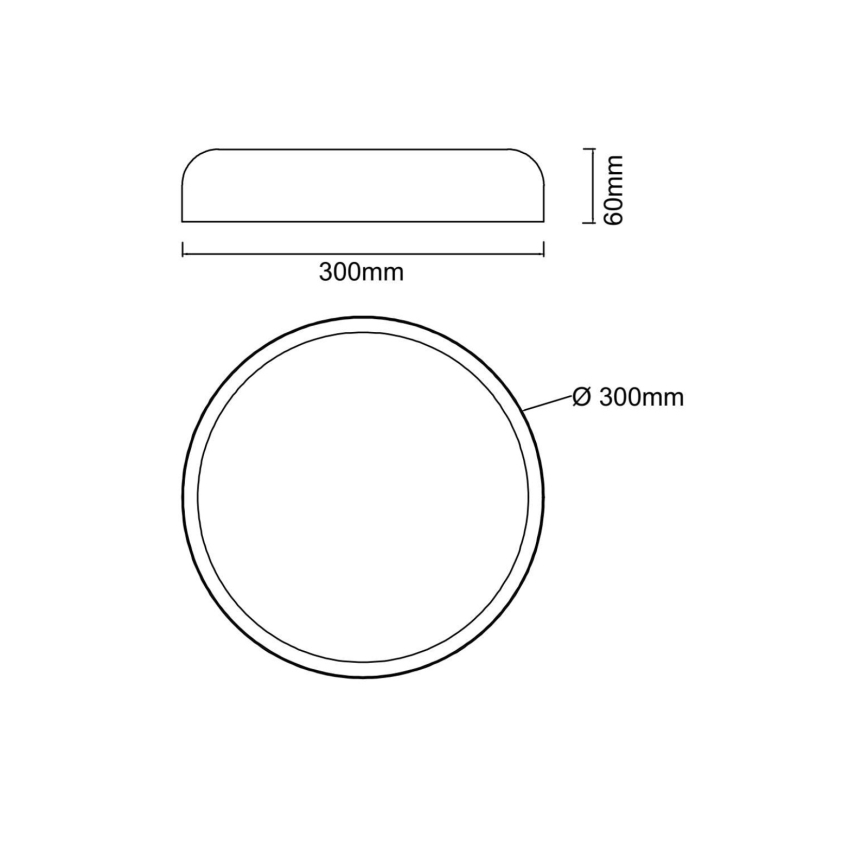 Open Design OR85952 - CEDRONE LED Ceiling Light, 25W, 230V, 3000/4500/6500K, Ø 30 cm, Black