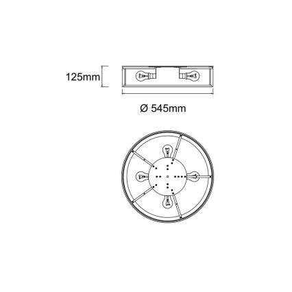 Open Design OR86003 - ZALINDRO Ceiling Light 4xE27/15W/230V Ø 54.5 cm White/Gold