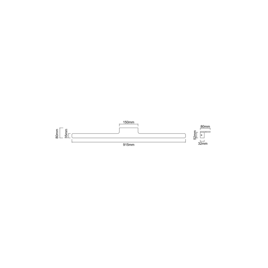 Open Design OR86140 - LUCE LED Bathroom Mirror Light, 12 W, 230 V, 3000/4500/6500 K, 91.5 cm, IP44, Brass