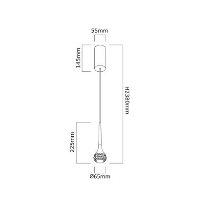 Open Design OR86171 - CRIMA LED Cable Pendant LED/7W/230V Brass