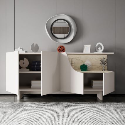 ORBIS 180x40 cm Chest of Drawers, Cream/Beige