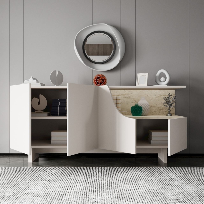ORBIS 180x40 cm Chest of Drawers, Cream/Beige