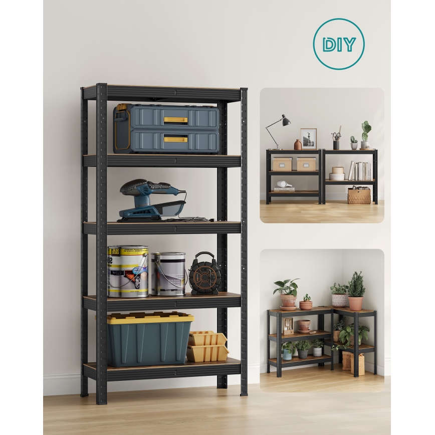 ORDIFY Brown/Black Shelving Unit