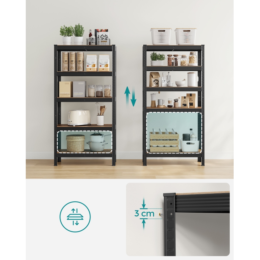 ORDIFY Brown/Black Shelving Unit