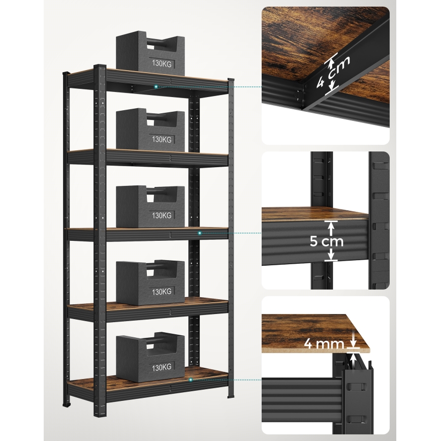 ORDIFY Brown/Black Shelving Unit
