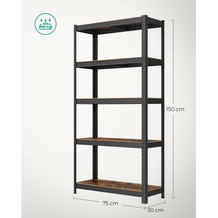 ORDIFY Brown/Black Shelving Unit
