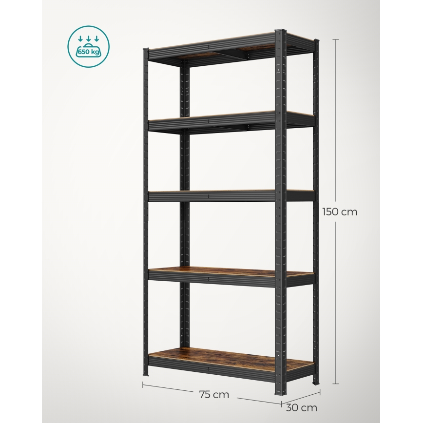 ORDIFY Brown/Black Shelving Unit