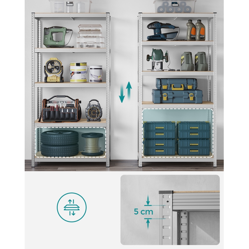 ORDIFY Silver Shelving Unit