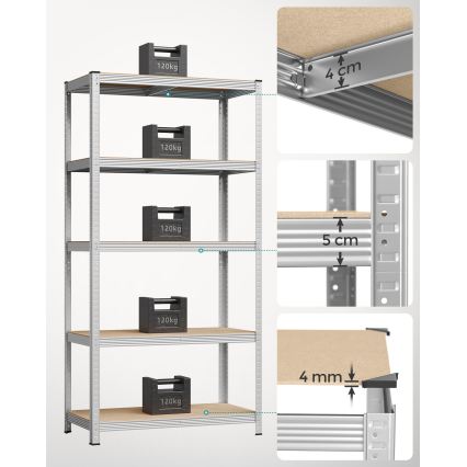 ORDIFY Silver Shelving Unit